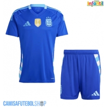Camisa de time de futebol Argentina Replicas 2º Equipamento Infantil Copa America 2024 Manga Curta (+ Calças curtas)